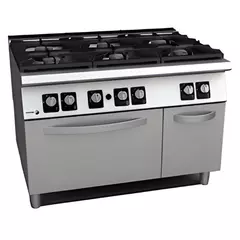 Gas cooker with 6 burners (different power) and gas oven GN 2/1- C-G961
