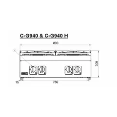 Газов котлон с 4 горелки (различна мощност) - C-G940