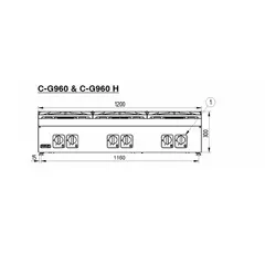 Газов котлон с 6 горелки (различна мощност) - C-G960