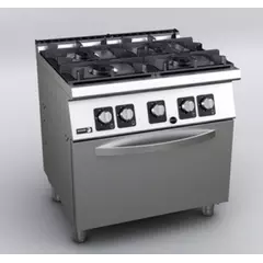 Gas cooker with 4 burners (different power) and gas oven GN2/1 - C-G741