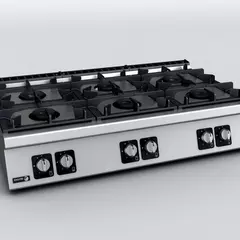 Gas cooker with 6 burners (different power) - C-G760