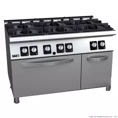 Gas cooker with 6 burners (different size) and gas oven "UK style" - C-GB761