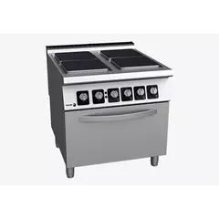 Electric cooker with 4 (round/square) plates and oven - C-E741