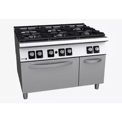 Gas cooker with 6 burners (different power) and gas oven GN 2/1- C-G961