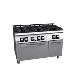 Gas cooker with 6 burners (different power) and gas oven GN2/1 - C-G761