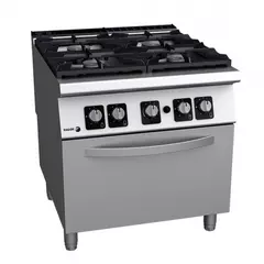 Gas cooker with 4 burners (different power) and gas oven GN2/1 - C-G741