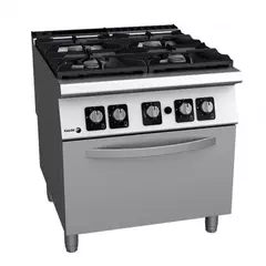 Gas cooker with 4 burners (different power) and gas oven GN2/1 - C-G741