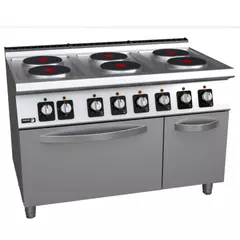 Electric cooker with 6 rounded plates and oven - C-E761