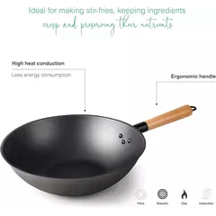 Wok (Ø28/Ø32) Non-stick coating - Rustic