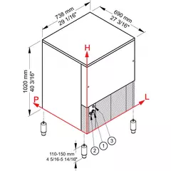 Dimensions Ice Maker GB 1555 HC - ICE FLAKES Brema | Tirol.bg