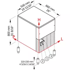 Ледогенератор GB 903 HC - ICE FLAKES dimensions | Tirol.bg