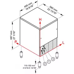 Ледогенератор IMF 35 HC - ICE FINGER Dimensions | Tirol.bg