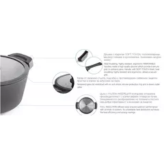 Round dish with lid - cast aluminum - (3 sizes) Titanium