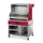 Open grill with refractory brick base