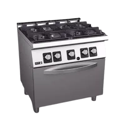 Газова печка с 4 горелки (различна мощност) и ел. фурна GN 2/1 - C-GE741