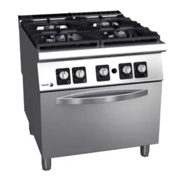Gas cooker with 4 burners (different sizes) and gas oven - C-G941