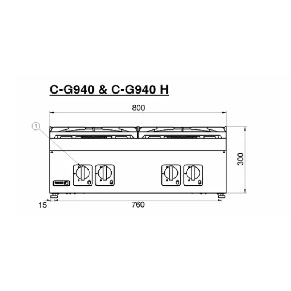 Газов котлон с 4 горелки (различна мощност) - C-G940