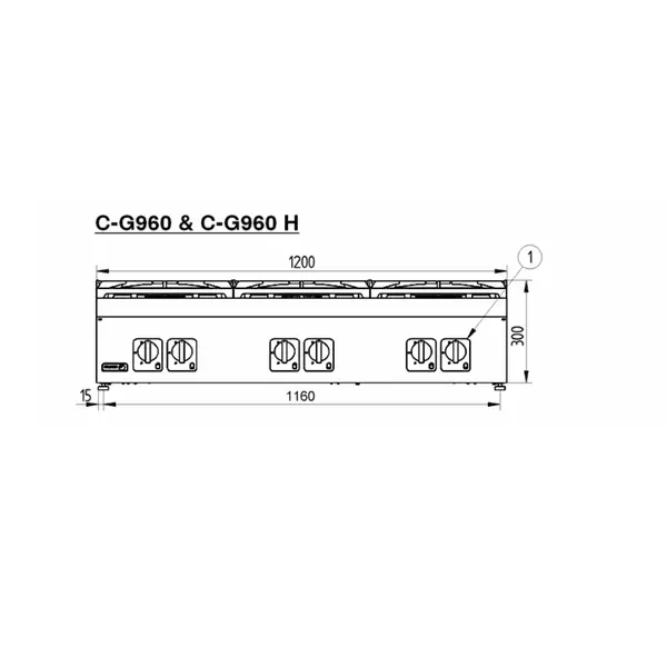 Газов котлон с 6 горелки (различна мощност) - C-G960
