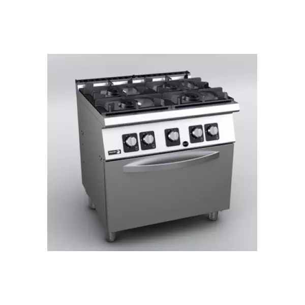 Gas cooker with 4 burners (different power) and gas oven GN2/1 - C-G741