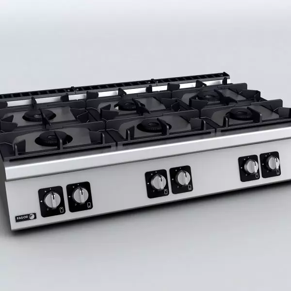Gas cooker with 6 burners (different power) - C-G760