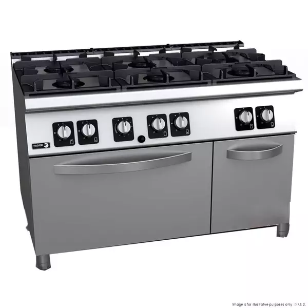 Gas cooker with 6 burners (different size) and gas oven "UK style" - C-GB761