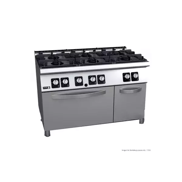 Gas cooker with 6 burners (different power) and gas oven GN2/1 - C-G761