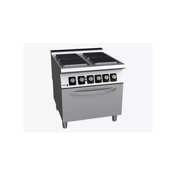 Electric cooker with 4 (round/square) plates and oven - C-E741