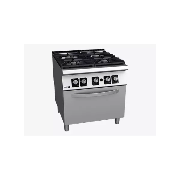 Gas cooker with 4 burners (different sizes) and gas oven - C-G941