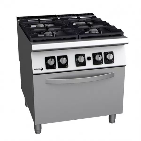 Gas cooker with 4 burners (different power) and gas oven GN2/1 - C-G741