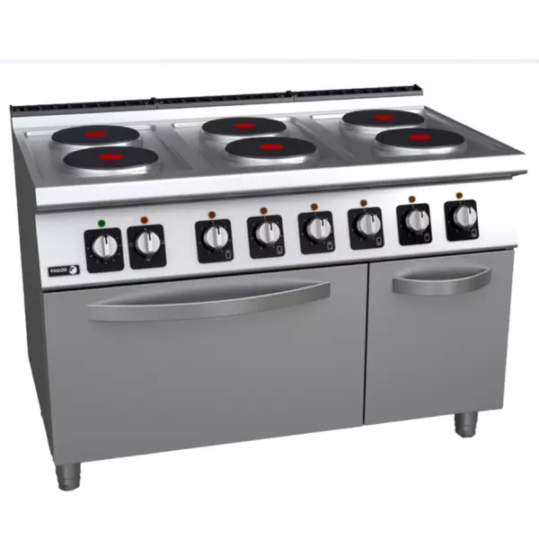 Electric cooker with 6 rounded plates and oven - C-E761