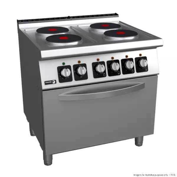 Electric cooker with 4 (round/square) plates and oven - C-E741