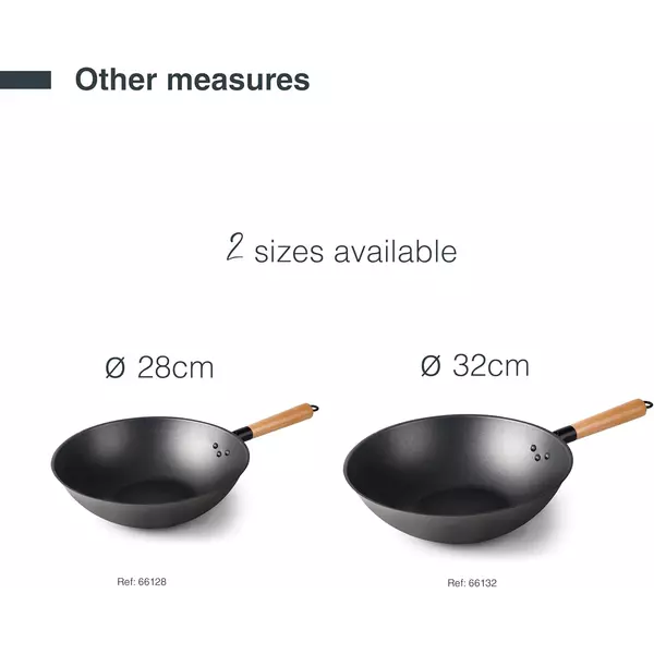 Wok (Ø28/Ø32) Non-stick coating - Rustic