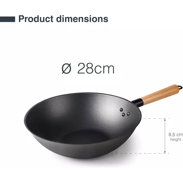 Wok (Ø28/Ø32) Non-stick coating - Rustic