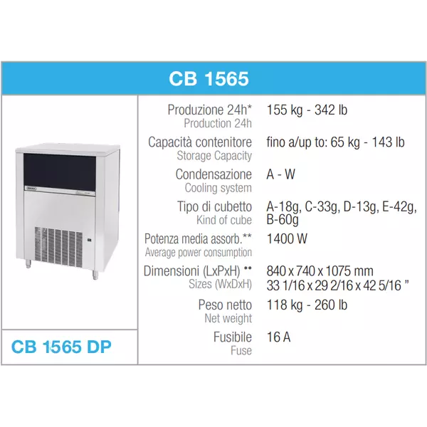 Ледогенератор CB 1565 HC MULTI CUBE