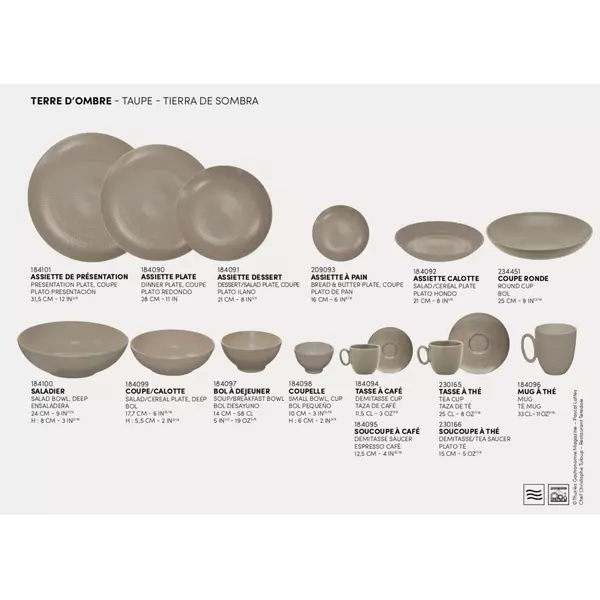 Coffee saucer 12.5 cm Modulo Nature Taupe - DEGRENNE