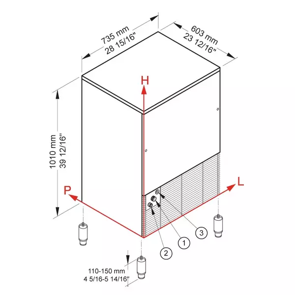 Ледогенератор CB 955 HC B-QUBE размер