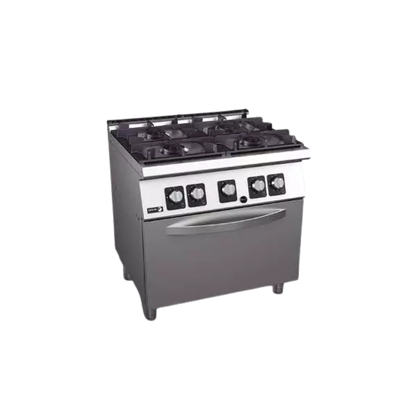 Gas cooker with 4 burners (different power) and el. oven GN 2/1 - C-GE741